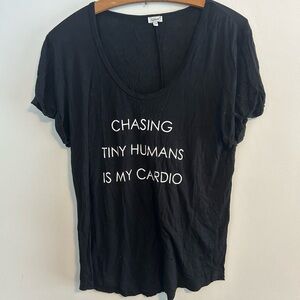 Kismet medium black Chasing Tiny Humans cardio short sleeve T-shirt